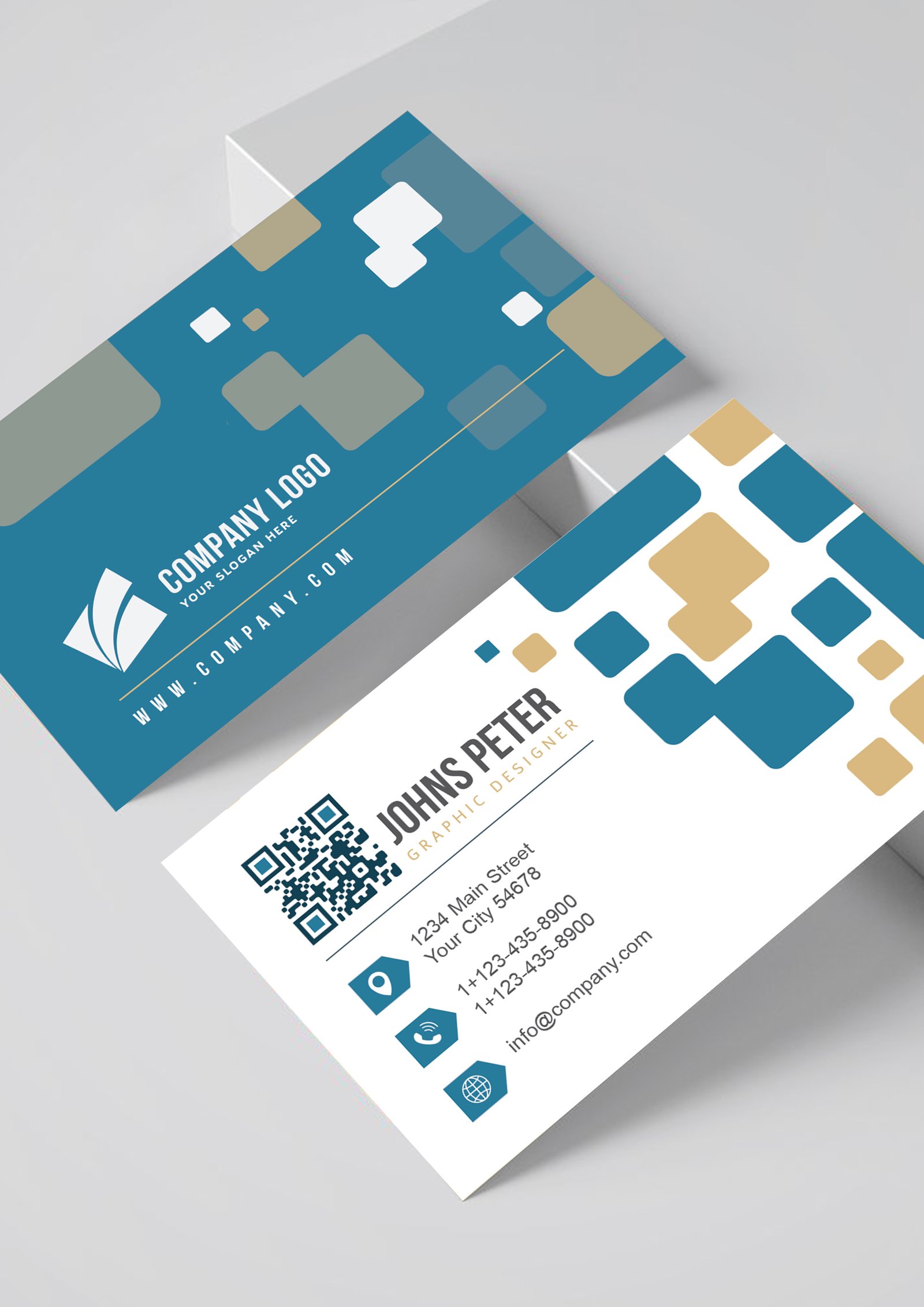 Creative Corporate Business Card Design Blue